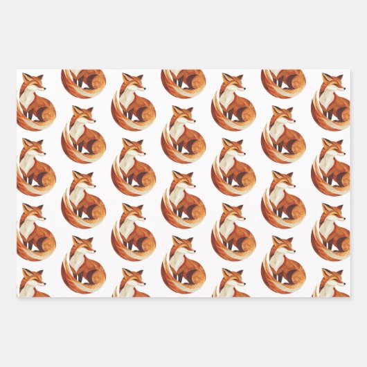 Brown Rust Sinaasappel Cream Fox Inpakpapier Vel (Voorkant 2)