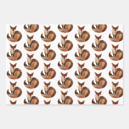 Brown Rust Sinaasappel Cream Fox Inpakpapier Vel (Voorkant)