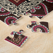 Brown Rust Yellow Tan Paisley Bandana Pattern Legpuzzel (Zijkant)
