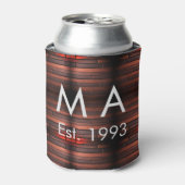 Brown rustic brick stone add name letter year date blikjeskoeler (Blikje Voorkant)