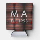 Brown rustic brick stone add name letter year date blikjeskoeler (Voorkant)