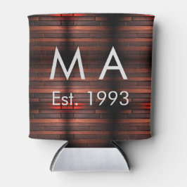 Brown rustic brick stone add name letter year date blikjeskoeler