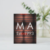 Brown rustic brick stone add name letter year date briefkaart (Staand voorkant)