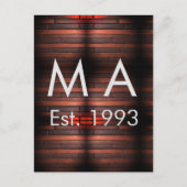 Brown rustic brick stone add name letter year date briefkaart (Voorkant)