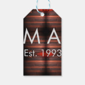 Brown rustic brick stone add name letter year date cadeaulabel (Achterkant)