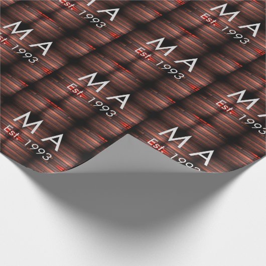 Brown rustic brick stone add name letter year date cadeaupapier (Hoek)