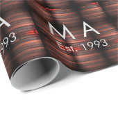 Brown rustic brick stone add name letter year date cadeaupapier (Rol Hoek)