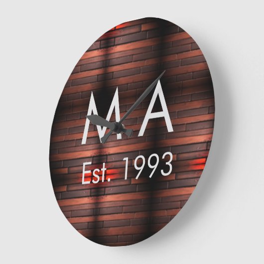 Brown rustic brick stone add name letter year date grote klok (Hoek)