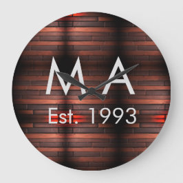 Brown rustic brick stone add name letter year date grote klok