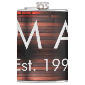 Brown rustic brick stone add name letter year date heupfles (Voorkant)