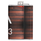 Brown rustic brick stone add name letter year date heupfles (Achterkant)