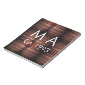 Brown rustic brick stone add name letter year date notitieblok (Linkerzijde)