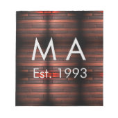 Brown rustic brick stone add name letter year date notitieblok (Voorkant)