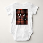 Brown rustic brick stone add name letter year date romper (Achterkant)