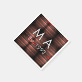 Brown rustic brick stone add name letter year date servet (Hoek)