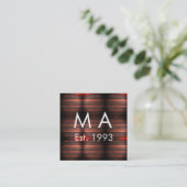 Brown rustic brick stone add name letter year date vierkante visitekaartje (Staand voorkant)