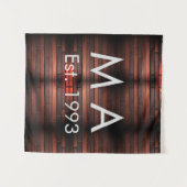 Brown rustic brick stone add name letter year date wandkleed (Voorkant (horizontaal))