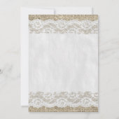 Brown Rustic Lace Bridal Shower Invitations Kaart (Achterkant)