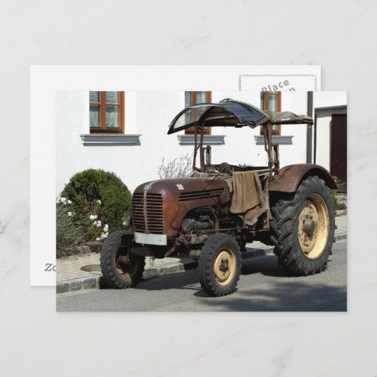 Brown Rusty Tractor Briefkaart (Voorkant / Achterkant)