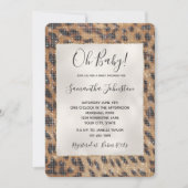 Brown Safari Giraffe Animal Sparkle Baby shower Kaart (Voorkant)