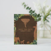 Brown Safari Oerwoud Zoo Animals Bewaar de datum Aankondigingskaart (Staand voorkant)