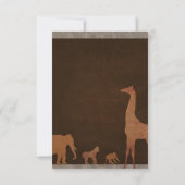 Brown Safari Oerwoud Zoo Animals Wedding RSVP Kaartje (Achterkant)