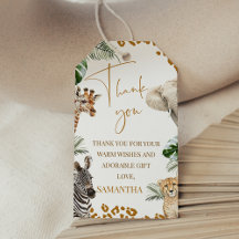 Brown Safari Wild One Baby Shower Thank You Card