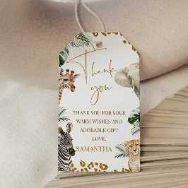 Brown Safari Wild One Baby Shower Thank You Card Cadeaulabel