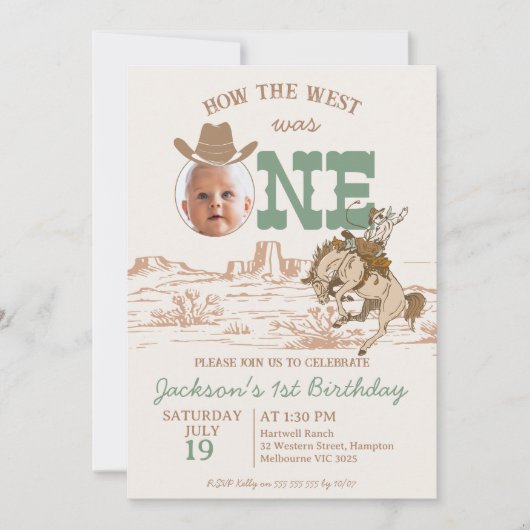 Brown Sage Boys Hoe het Westen was een 1e verjaard Kaart (Voorkant)