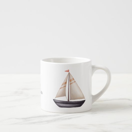 Brown Sailing Boat and Name Espresso Kop (Rechts)