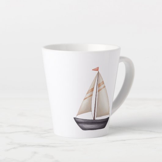 Brown Sailing Boat and Name Latte Mok (Rechterhoek)