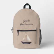 Brown Sailing Boat and Name on Beige