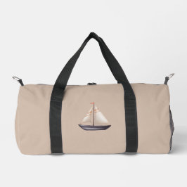Brown Sailing Boat and Name on Beige Plunjezak