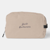 Brown Sailing Boat and Name on Beige Toilettasje (Achterkant)