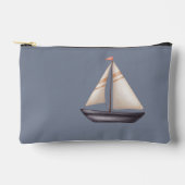Brown Sailing Boat and Name on Gray Etui (Voorkant)