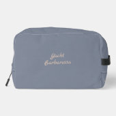 Brown Sailing Boat and Name on Gray Toilettasje (Achterkant)