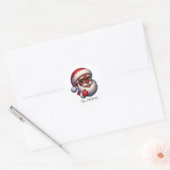 Brown Santa Christmas Stickers – Sheet of 20 (Envelop)