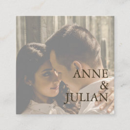 Brown Scannable QR Code Wedding Enclosure Card Informatiekaartje