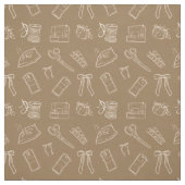 Brown Sewing Themed Pattern Stof (Swatch)