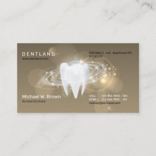 Brown Shadow Dental Dentistry Teeth Appointment Visitekaartje