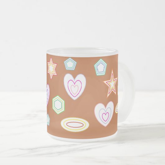 Brown Shapes mug Matglas Koffiemok (Voorkant rechts)