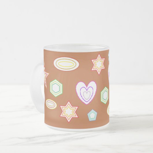 Brown Shapes mug Matglas Koffiemok (Voorkant links)