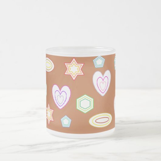 Brown Shapes mug Matglas Koffiemok (Center)