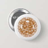 Brown Shuan Xi Ronde Button 5,7 Cm (Voorkant /achterkant)
