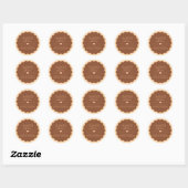 Brown Simple Baked With Love Scallop Sticker (Vel)
