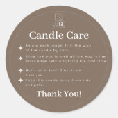 Brown Simple Candle Care Label (Voorkant)