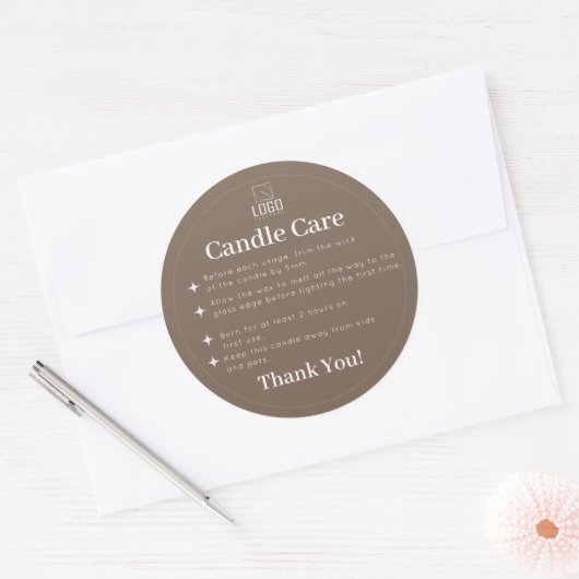 Brown Simple Candle Care Label (Envelop)