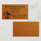 Brown Simple Handyman Visitekaartje (Voorkant / Achterkant)