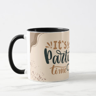 Brown Simple Het is feesttijd Mok