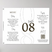 Brown Simple Modern Tri-Fold Wedding Menu Poster (Voorkant)